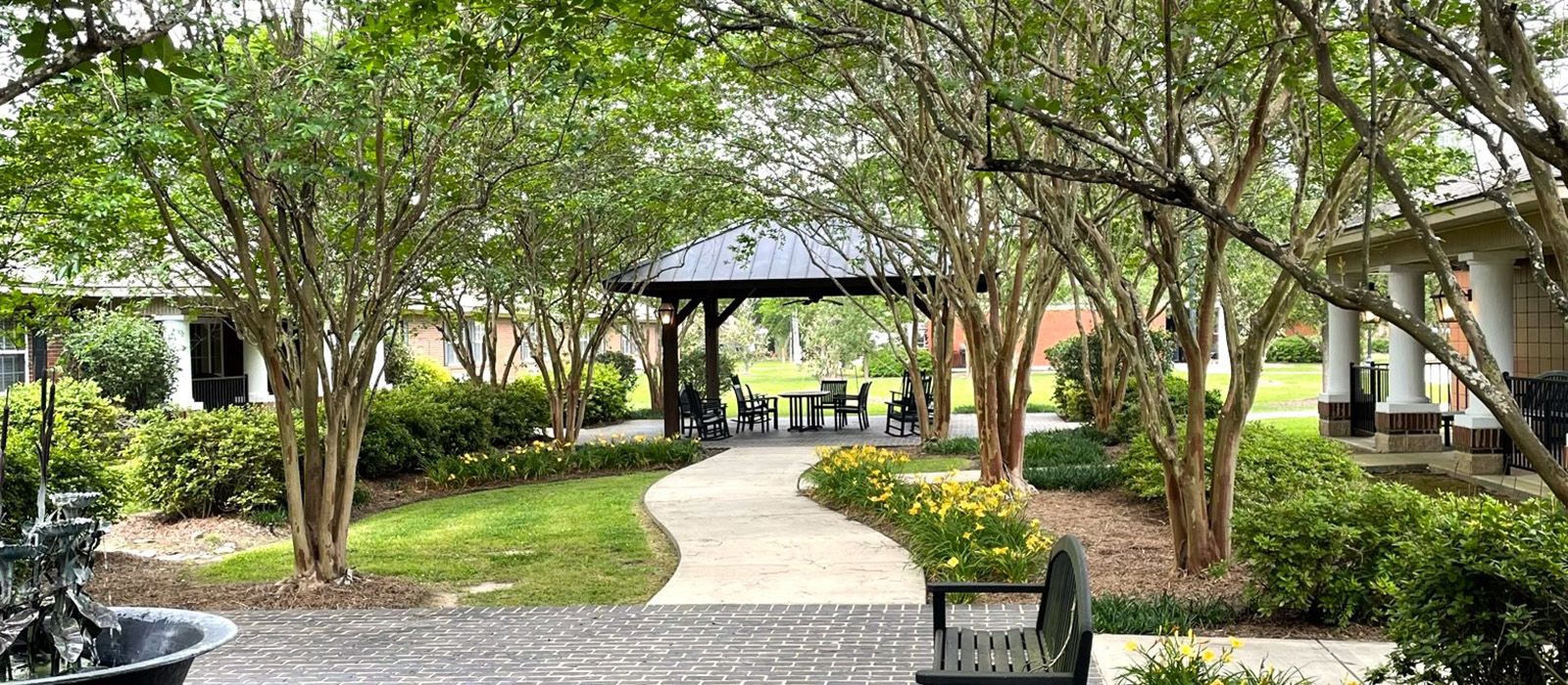 outside courtyard and gazebo